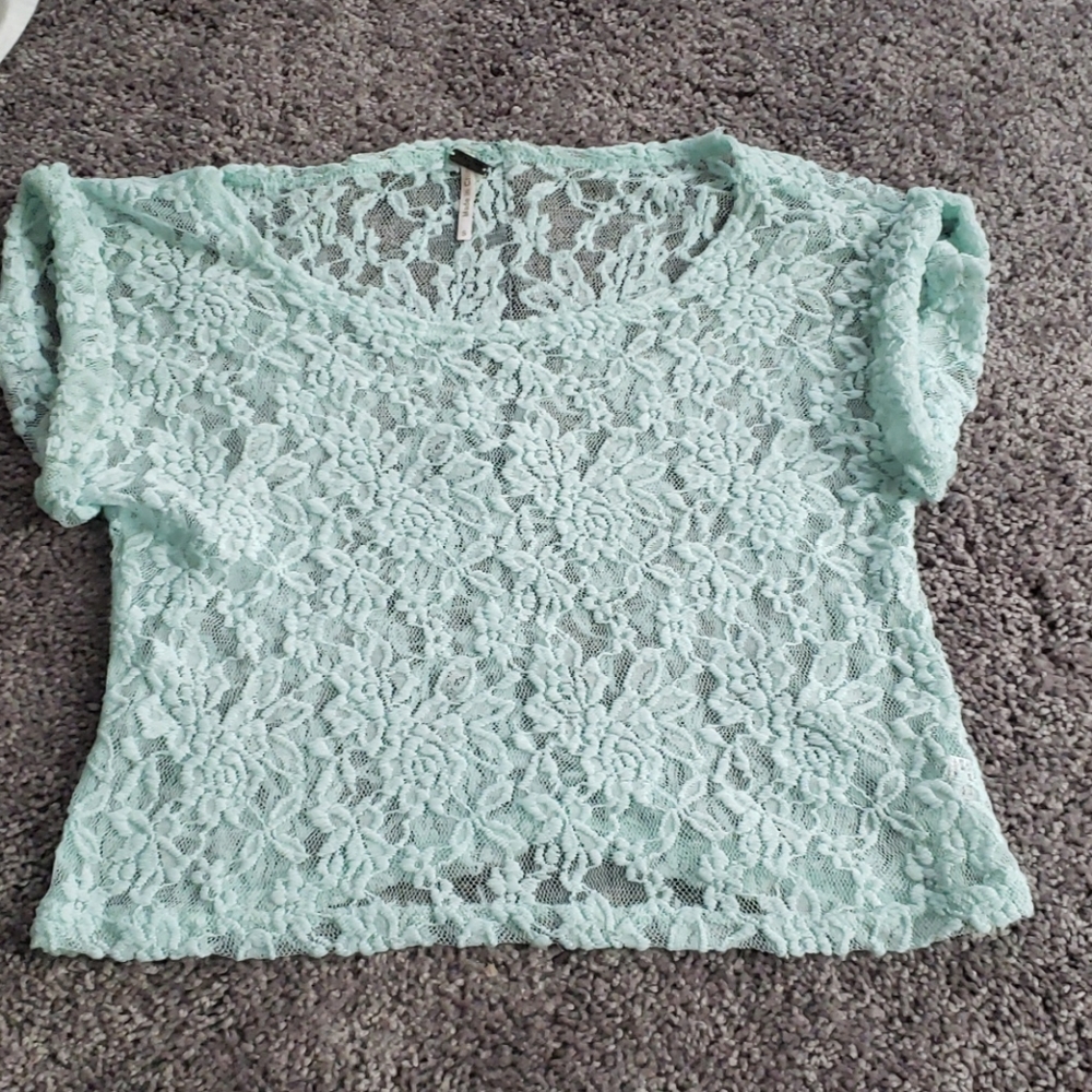 See through floral crop top